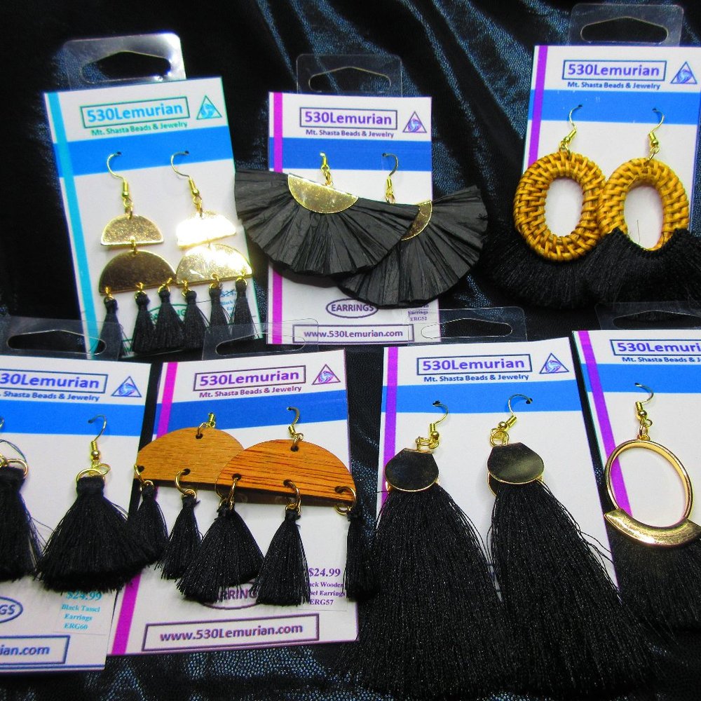 Fashion Earrings Set of 9 Different Pairs Lot
